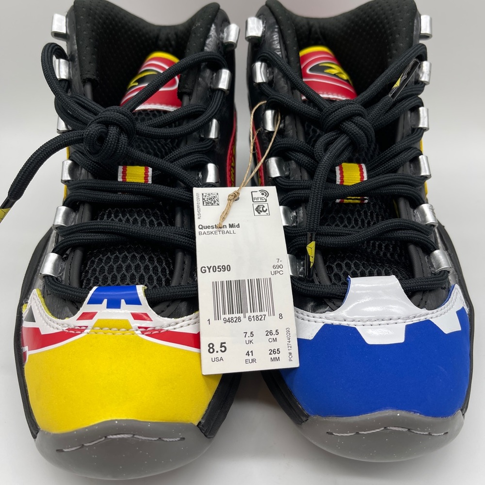 Reebok Power Rangers Question Mid Megazord Mens Basketball Shoes Size 8.5 GY0590